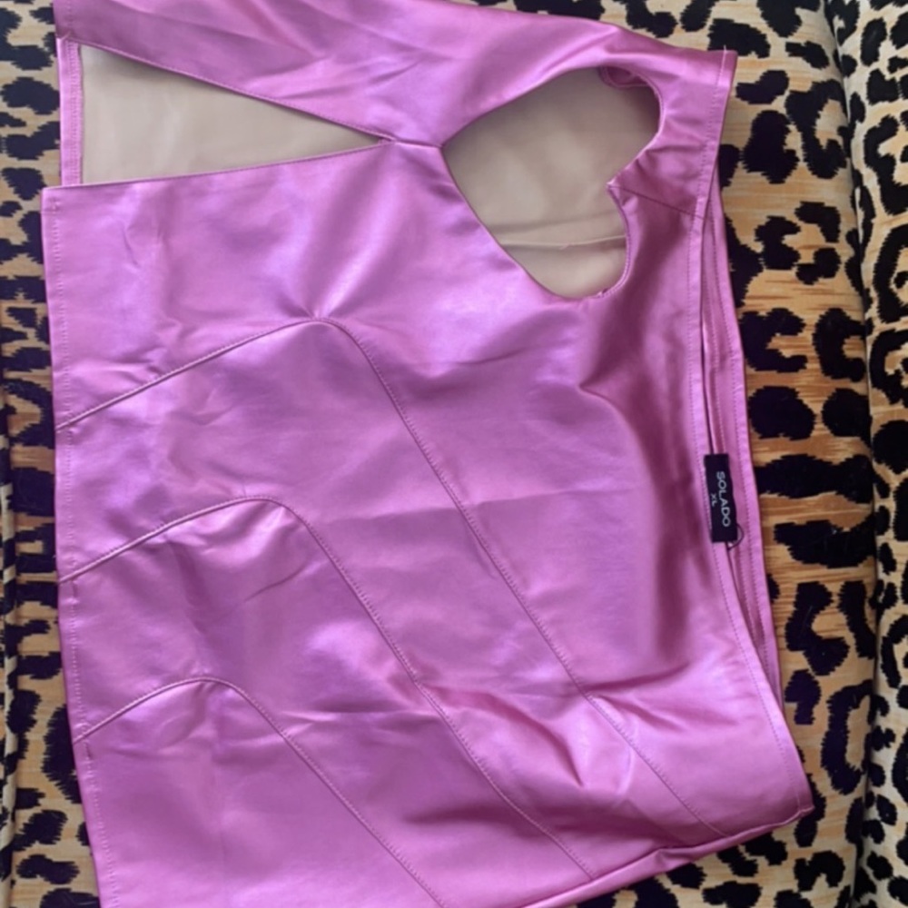 Solado cut out heart skirt XL, Metallic Pink